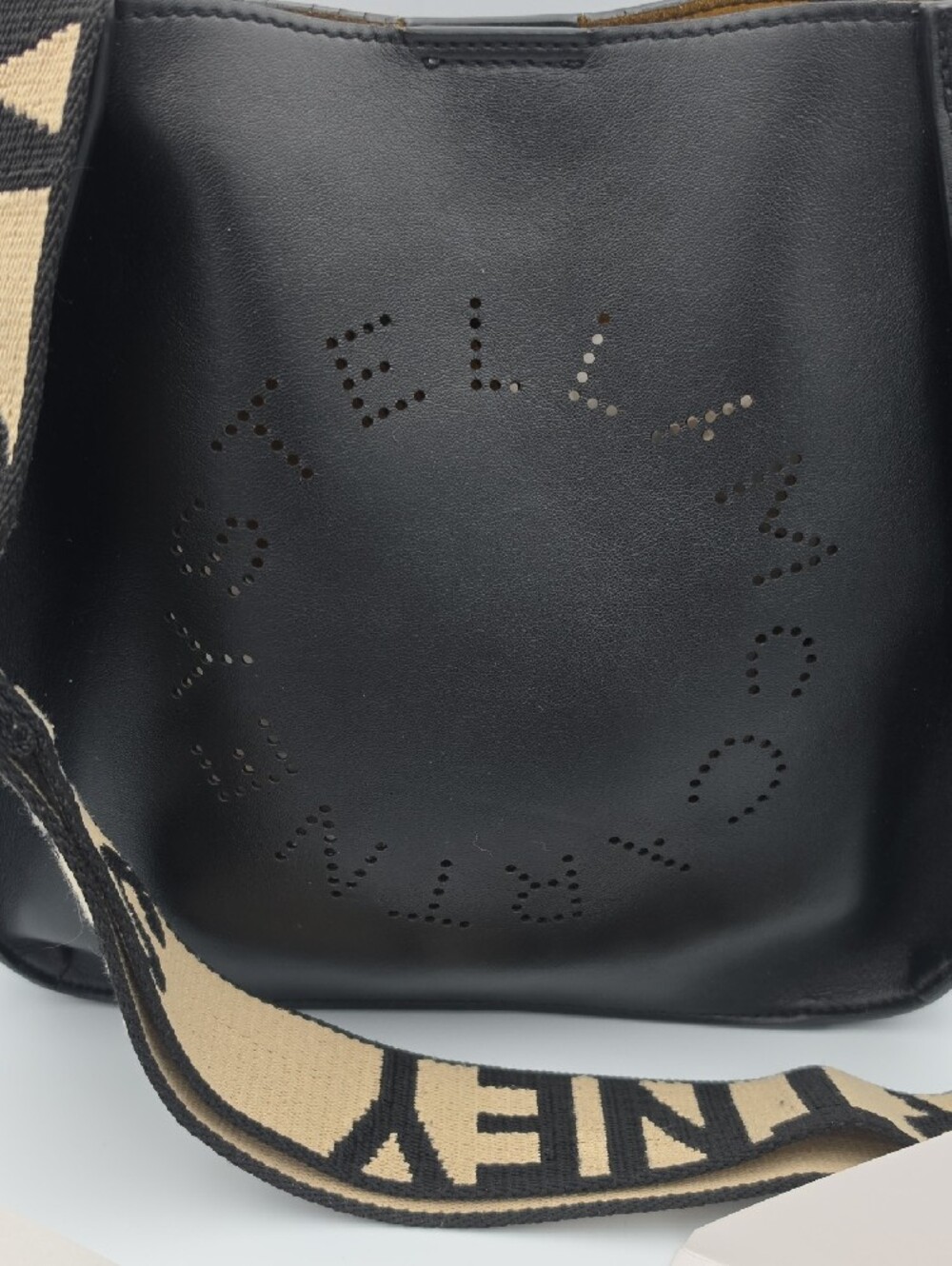Stella McCartney Black & Gold Perforated Polyurethane Mini Crossbody (V-G)✨️🖤✨️ - Picture 3 of 16